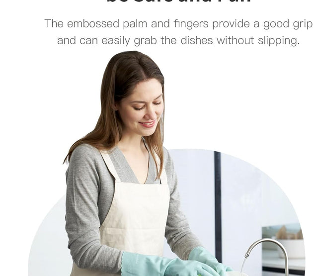 LANON wahoo Skin-Friendly Dishwashing Kitchen Gloves, Reusable