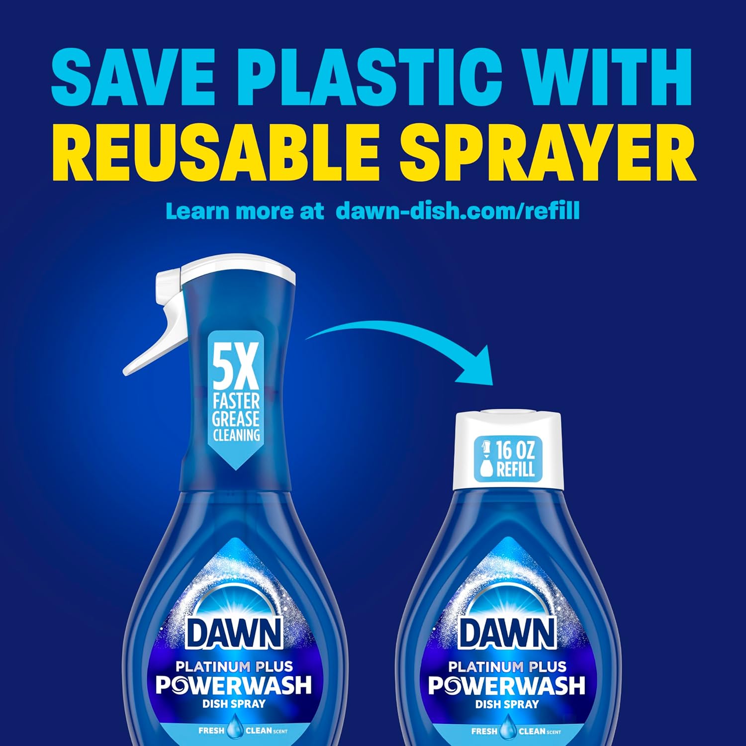 Dawn Platinum Powerwash Dish Spray, & Soap Liquid, (Pack of 4)