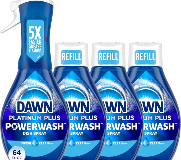 Dawn Platinum Powerwash Dish Spray, & Soap Liquid, (Pack of 4)